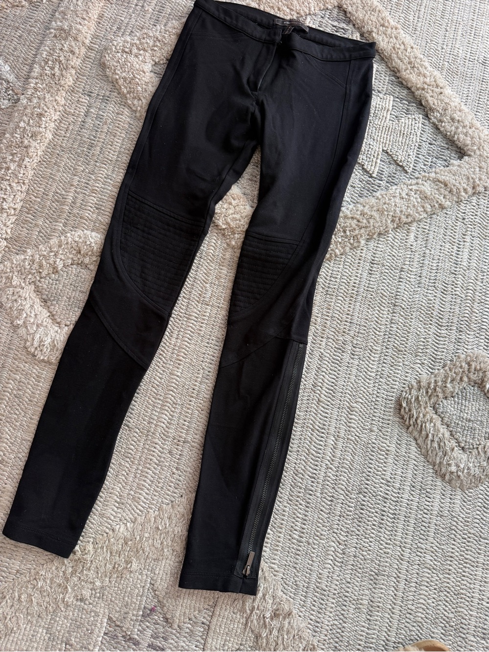 BCBGMaxAzria Black Moto-Panel Joggers